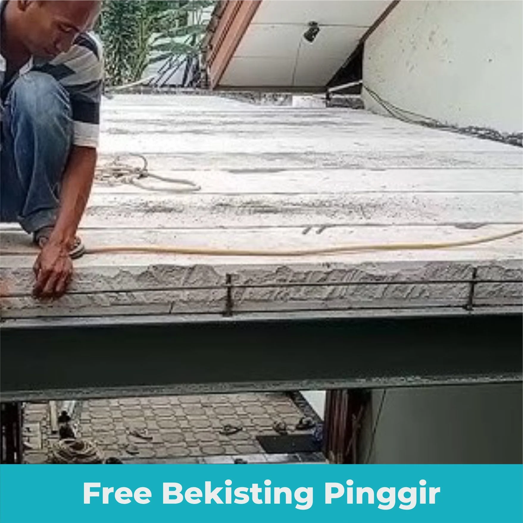 Gratis bekisting pinggir pada pemasangan panel lantai Citicon